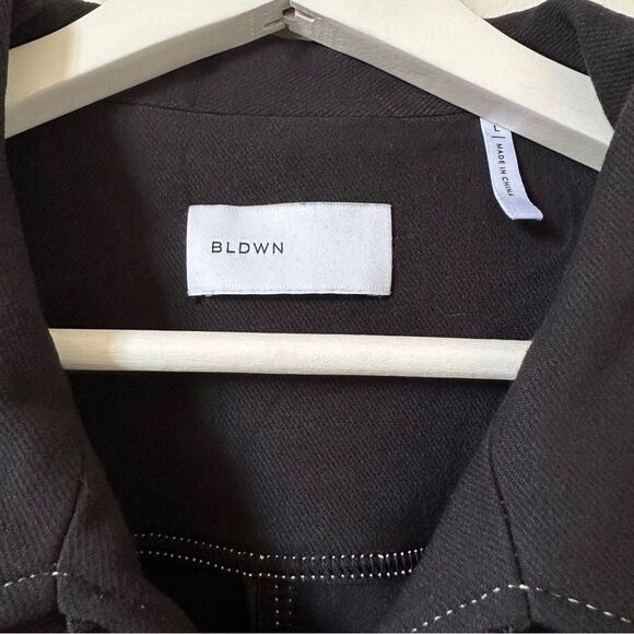BLDWN Layne Full Zip Black Jacket White Stitch Accent Size L - Picture 3 of 7